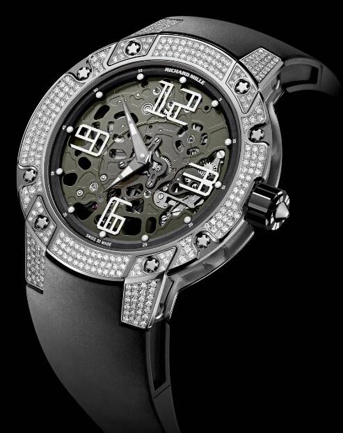 Review Richard Mille RM 033 Extra Flat Automatic ALL White gold diamond Copy Watch - Click Image to Close